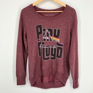 Pink‎ Floyd Womens Sweatshirt Size Medium Pink Graphic Band Spellout Soft Cozy